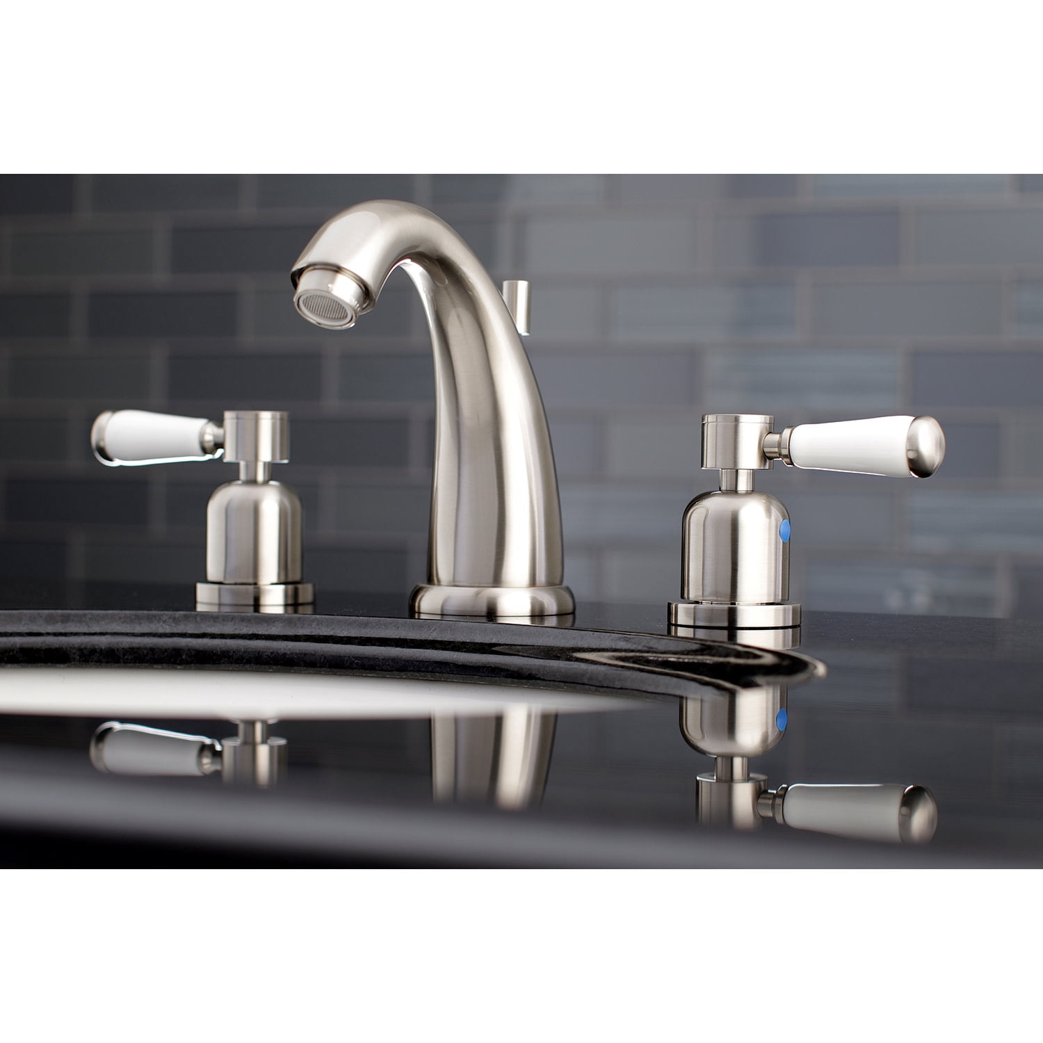 Kingston Brass KB8988DPL 8 in. Widespread Bathroom Faucet, Brushed Nickel