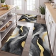 thumbnail image 2 of Gray and Gold Marble Golden Lines Pattern Kitchen Rugs Sets Of 3,Kitchen Runner Rugs Non Skid Washable,Decorative Kitchen Floor Mats for Kitchen,Sink,Laundry,17"x30"+ 17"x47" + 17"x59", 2 of 6