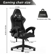 Bigzzia Gaming Chair, Computer with Lumbar Support Height Adjustable with 360-Swivel Seat and Headrest for Office or Gaming (Blue)