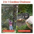 thumbnail image 5 of Moclever 2 in 1 Cordless Pole Saw & Electric Mini Chainsaw Length Adjustable Chain Saw with 2Pcs 3000mAh Batteries 4in/6in Chains for Tree Trimming, Black, 5 of 12