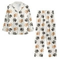 thumbnail image 4 of SCRAWLGOD Dog Paw Pjs Women Long Sleeve Tops and Pants for Women Button Up Pajama Sets Size XS V Neck Ladies 2 Piece Pajamas Comfy Nightwear Sets for Women, 4 of 7