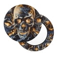 thumbnail image 2 of Goofa Fiery Skull Trio Printed Stool Covers Round, Waterproof Round Bar Stool Covers Anti-Slip Round Bar Stool Seat Cover with Elastic Bands Durable-13 inch, 2 of 7