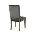 thumbnail image 6 of GDF Studio Ayla Velvet Tufted Dining Chairs, Set of 2, Charcoal and Oak, 6 of 11