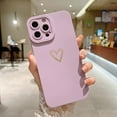 thumbnail image 2 of Compatible with iPhone 13 Pro Max Case, Luxury Double Heart Case with Side Pattern Soft Silicone Shockproof Full Camera Lens Cute Case for iPhone 13 Pro Max 6.7" for Women Girl Purple, 2 of 11