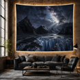 thumbnail image 6 of Glacial Mountains Under Night Sky With Milky Way, Serene Celestial Photography for Nature Lovers, Majestic Wilderness Wall Art, Housewarming Gift Tapestry Wall Hanging for Bedroom and Living Room, 6 of 7