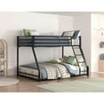 thumbnail image 2 of Pemberly Row Twin over Full Metal Bunk Bed with Guard Rails in Black, 2 of 6