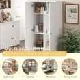 thumbnail image 6 of Homall Storage Cabinet Cupboard with 2 Doors, Standing, for Kitchen, Laundry or Utility Room, White, 6 of 7