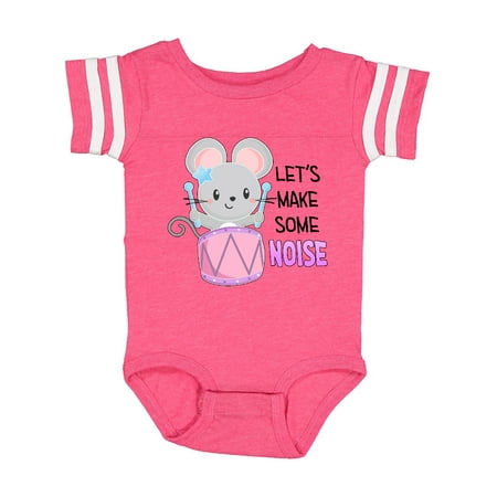 

Inktastic Let s Make Some Noise Cute Mouse Drummer Gift Baby Boy or Baby Girl Bodysuit