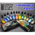 thumbnail image 4 of Green Stuff World ColorShift Chameleon Metal Paint Set 2, 6×17ml Dropper Acrylic Paints for Hobbyist & Expert Scale Model Makers, Light-Shifting Iridescent Pigments, 4 of 4