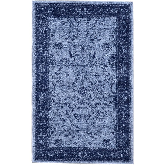 Unique Loom La Jolla Collection Tone Traditional Area Rug, 5 x 8 Feet, Blue/Navy Blue