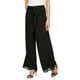 thumbnail image 1 of Pantalones de vestir Alex Evenings de pernera ancha de chifón negros para mujer, 1 of 2