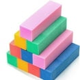 thumbnail image 1 of y 10 Pack Nail Buffer Blocks Pink, Green, Yellow, Blue 120 Grit Nail File with Nail Brush, Sponge Nail File Block for Professional Salons (Multicolor), 1 of 5