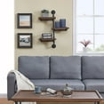 thumbnail image 4 of Danya B. 3-Tier Vertical Floating Staggered Industrial Rustic Pipe Shelving Unit - Wall Mount, 4 of 7