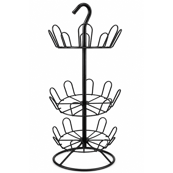 DVWY Rotating Shoe Rack, a freestanding shoe rack for laundry rooms and closets, black,3 tiers