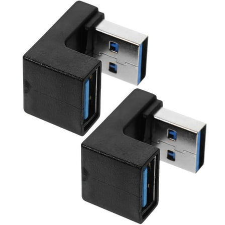 Masteelf 2-Pack USB with 90 Degree Right Angle Plug Adapter, Angled USB Connector Accessory for Easy Connection