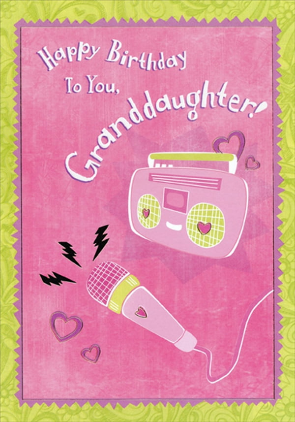 Designer Greetings Music Player And Microphone On Pink Juvenile Birthday Card For Granddaughter Walmart Com Designer Greetings Music Player And Microphone On Pink Juvenile Birthday Card For Granddaughter Walmart Com