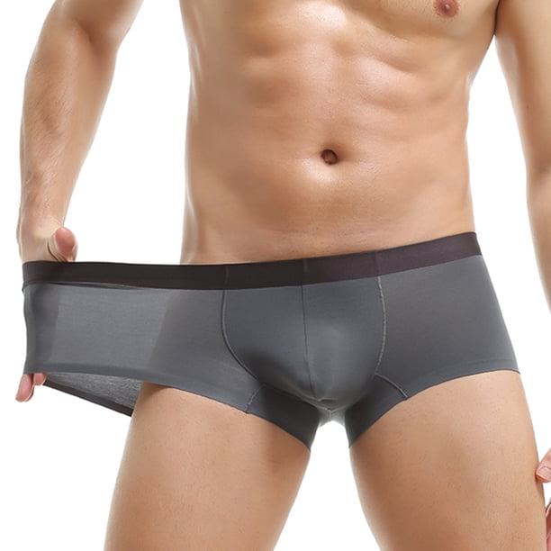 Calzoncillos bóxer de cintura media para hombre, informales, sólidos, transpirables, con elevación de cadera Pompotops qyievc4163