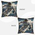 thumbnail image 3 of Fotbe Astronaut Soccer Field Pattern Velvet Decorative Throw Pillow Covers with Elegant Piping, Soft Plush Cushion Cover for Sofa, Bed, Car, Office-16"x16", 3 of 8