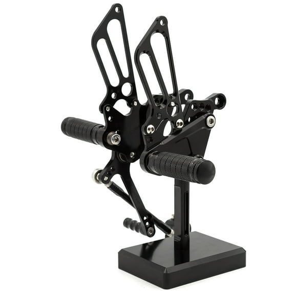 FXCNC CNC Billet Motorcycle Rearset Foot Pegs Rear Set Footrests Fully Adjustable Foot Boards Compatible with MV Agusta F4 / F4 1000 (10980 1998-2009 Black