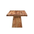 thumbnail image 5 of Taran Designs Warren 75" Solid Wood Pedestal Dining Table in Brown, 5 of 6