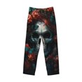 thumbnail image 2 of Fotbe Butterfly Flower Skull Men's Pajama Pants,Sleepwear Pants,Pj Bottoms Drawstring And Pockets-X-Large, 2 of 7