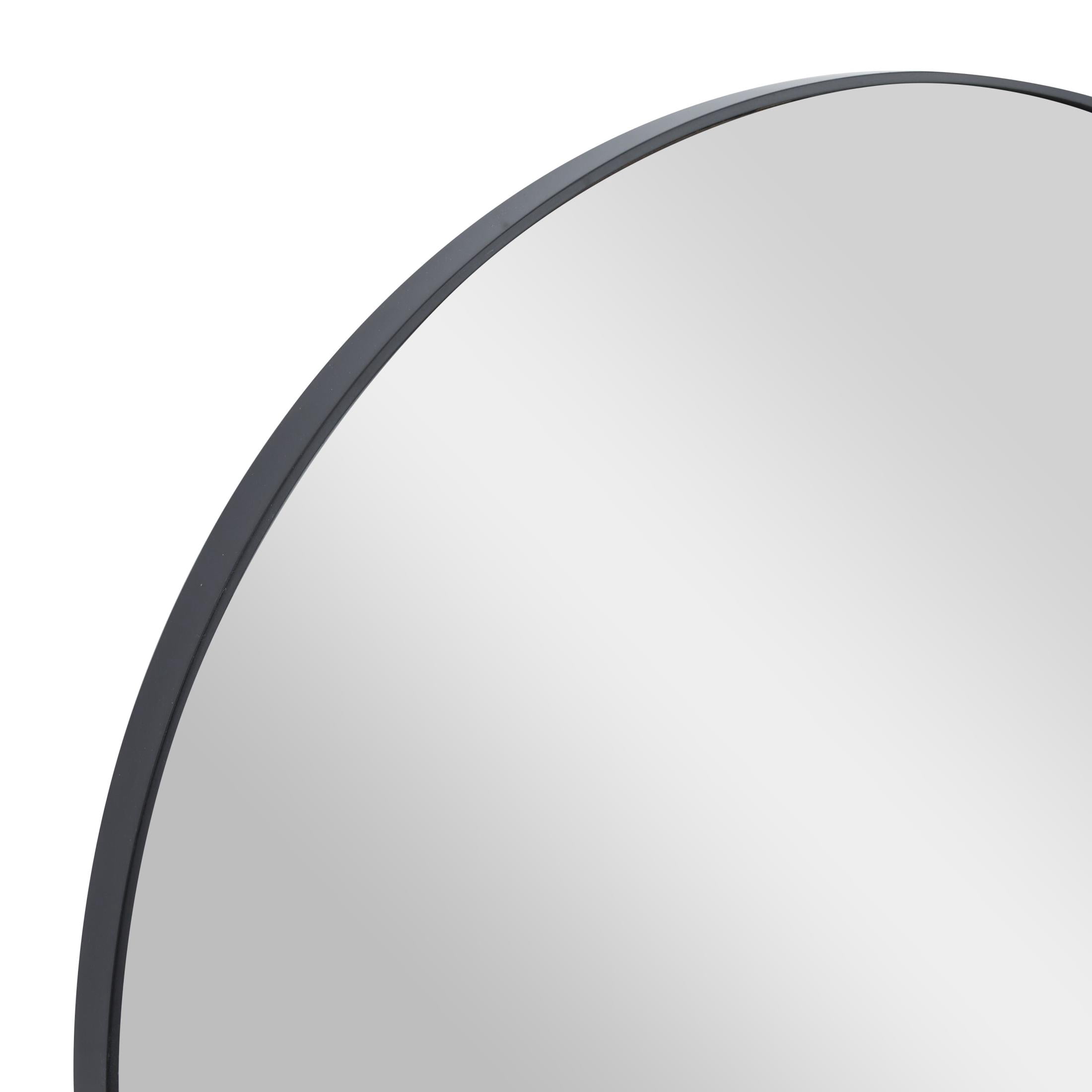 DecMode 30" x 30" Black Wall Mirror with Thin Frame