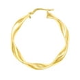 thumbnail image 2 of Auriga Fine Jewelry 14K Yellow Gold Polished Medium Twisted Hoop Earrings for Women, 2 of 6