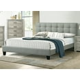 thumbnail image 2 of Generic Contemporary 1pc Full Size Bed Grey Polyfiber Tufted Headboard Platform Bedframe Bedroom Furniture, 2 of 9
