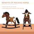 thumbnail image 6 of Qaba Kids Metal Plush Ride-On Rocking Horse Chair Toy, Dark Brown/White, 6 of 10
