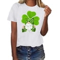 thumbnail image 1 of TSADFHJI Hauts de Sortie pour Femmes Plus Mode Imprimée Décontractée Col Rond Manches Courtes T-Shirt Haut L Blanc, 1 of 5