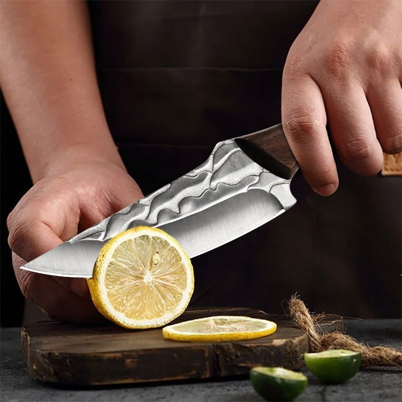 6PCS Stainless Steel Professional Kitchen Chef Knife Set Handmade Forged Knife for Kitchen Convenience Butcher Knife Meat Cleaver Boning Knife Fish Knife Camping Knife Cutting Knife Utility Knife