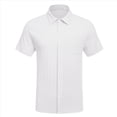 thumbnail image 4 of Camisas Casuales de Corta con Botones para Hombre, con Textura, para Playa y Verano, con Bolsillo L, 4 of 10