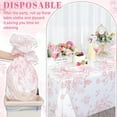 thumbnail image 4 of 3 Pack Pink Floral Plastic Tablecloths, 54x108in Disposable Vintage Tea Party Table Covers for Wedding Garden Birthday Events, 4 of 6