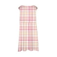 thumbnail image 5 of Gelikeya Big Girls Summer Dresses Fashion Cute Design Plaid Printed Casual Sleeveless Sun Dress Soft and Comfortable for Kids, Size 8-9 , Hot Pink, 5 of 5