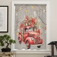 thumbnail image 4 of Xmas Red Truck, Semi Sheer Curtains Drapes for Living Room, Bedroom, French Doors Window 54 Inches Long, Christmas Balls Tree Branch Floral Rod Pocket Chiffon Curtain Drapery Voile Draperies Panel, 4 of 6