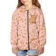 thumbnail image 3 of chaqlin Capybara Hoodies for Girls 14-16 Cute Zip up Hooded Sweartshirt Flower Full Zipper Hoodie Jacket Lightweight Loose Sports Coat with Pocket, 3 of 5