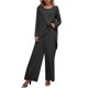 thumbnail image 1 of Conjuntos de 2 piezas para mujer: tops de manga larga con dobladillo asimétrico y pantalones anchos. Conjunto holgado y liso para otoño-invierno. Estilo cómodo y moderno., 1 of 6