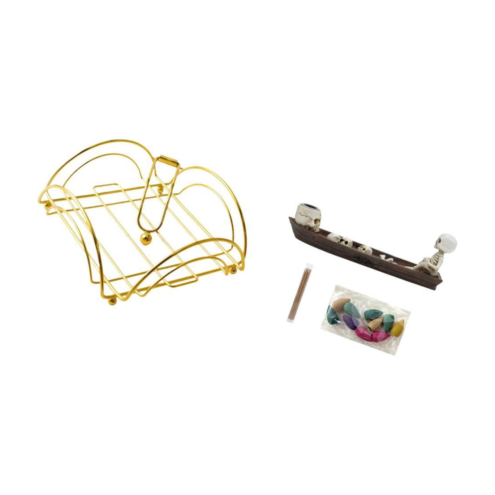 Napkin Holder Skull Ship Incense Burner Iron Resin Multipurpose Storage for Home Bar Halloween Party