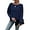 Navy, variant on Womens Long Sleeve Shirts Crewneck Tunic Tops Pullover Sweaters Business Casual Blouses Fall Fashion