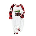 thumbnail image 2 of Midsumdr Christmas Pajamas for Family Christmas Tree,Elk Printed Long Sleeve Round Neck Blouse Tops and Loose Plaid Pants Two Piece Set Family Christmas Pjs Matching Sets(Baby), 2 of 3