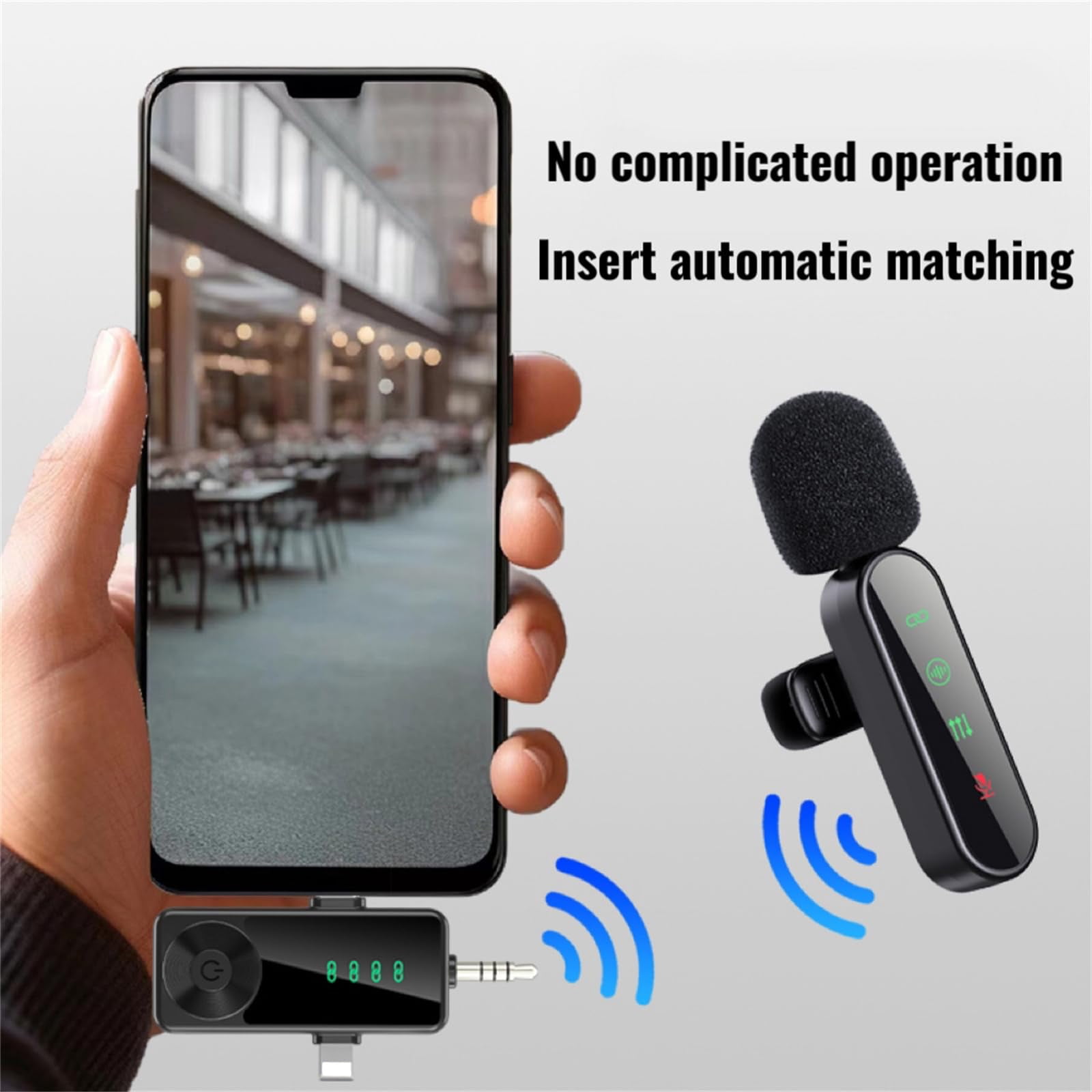 3 in 1/Four in one Wireless Lavalier Microphone for iPhone iPad Android Camera computer mini Noise Reduction Recording Mic Ultra-Low Delay Mic for Video Recording Podcasts YouTube TikTok and Vlogging