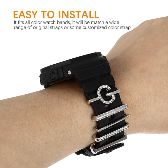STRANDCHIC Watchband Charm Zinc Alloy Unique Letter Design Assorted Color for Decoration 5Pcs
