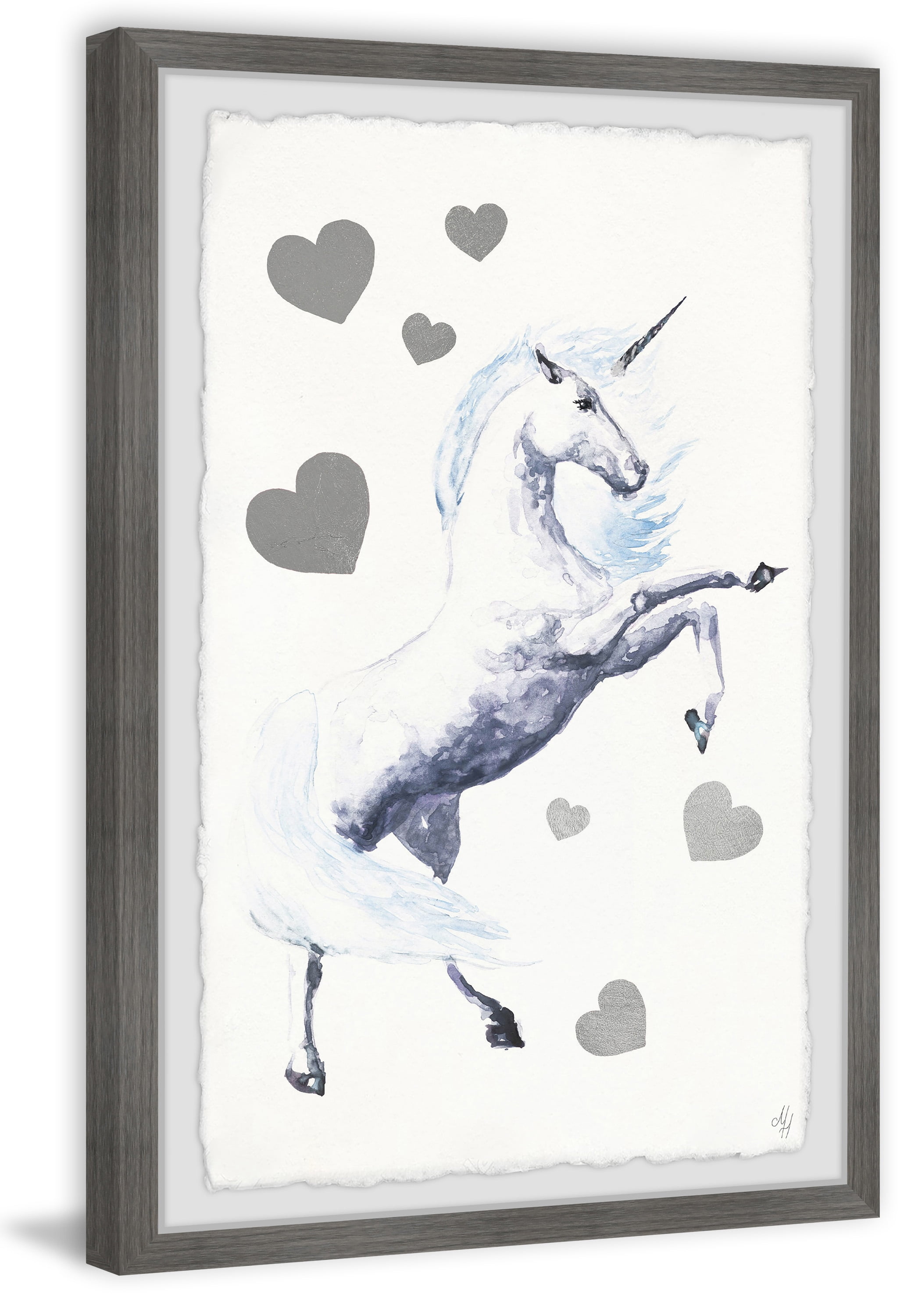 Marmont Hill Lovely Unicorn Framed Wall Art
