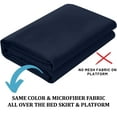 thumbnail image 4 of SKY BEDDINGS Queen Size Ruffled Bed Skirt with Split Corners - Queen 16 Inch Drop Dust Ruffle Bed Skirt with Platform Three Sided Coverage - 100% Microfiber Bed Skirt, Navy Blue, 4 of 6