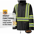 thumbnail image 5 of Pioneer Waterproof Lightweight Safety Rain Suit  - Color:  Black  - Size: 2XL, 5 of 7