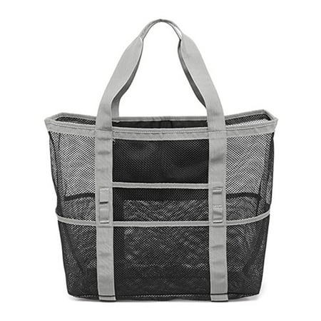 

QUSENLON Mesh Swimming Beach Storage Bag Portable Nylon Bags for Women Outdoor Park Travel Beach Swimming Organizer