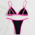 thumbnail image 5 of Womens Bikini Two Piece Swimsuit Halter Top with Shorts Bottom High Waisted Swimwear Solid Color Bathing Suit for Beach Vacation Pool Party, 5 of 7