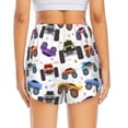 thumbnail image 4 of Goofa Cartoon Monster Trucks1 Printed Women 2 in 1 Running Shorts,Quick Dry Athletic Workout Shorts,High Waisted Athletic Shorts with Liner Pockets-Medium, 4 of 9