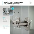 thumbnail image 5 of Bathroom Medicine Cabinet, Aluminum, Recessed/Surface Mount, 30" x 30", 2 Door, Mirrored w/LED, 5 of 11