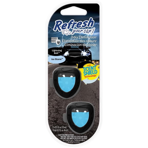 Assainisseur d’air Refresh Your Car! (parfum Vif éclair/Blizzard, emballage de 2), cadeau idéal pour les fêtes et à glisser dans une chaussette